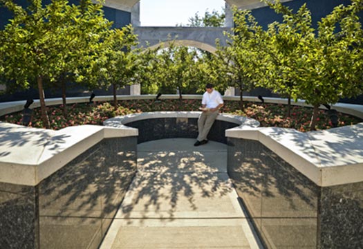 Outdoor crypts at the Fountain of Eternal Memories